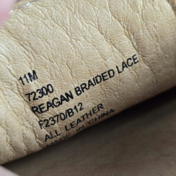 Frye Brown Leather Reagan Braided Lace Up Loafers Size 11 - Picture 8 of 8